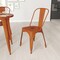 Merrick Lane Banks Indoor/Outdoor Stacking Metal Dining Chair with Single Slat Back and Distressed Powder Coated Finish